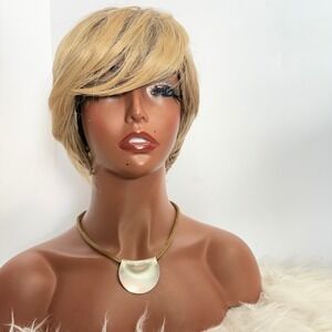 Marjorie Baer SF Gold Mesh Chain Silver Tone Half Moon Pendant Necklace